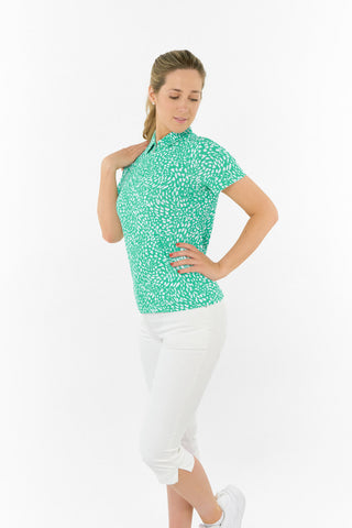 Pure Golf Amity Short Sleeve Polo Shirt - Sweet Pea Awe