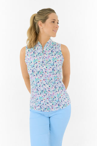 Ellen Sleeveless Ladies Polo Golf Shirt - Mirrored Moonstone