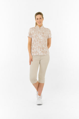 Pure Golf Ellen Short Sleeve Polo Golf Shirt - Whitecap Whisper