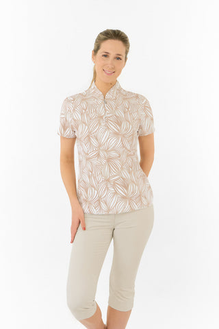 Pure Golf Ellen Short Sleeve Polo Golf Shirt - Whitecap Whisper