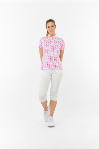 Pure Golf Ellen Short Sleeve Polo Golf Shirt - Fairway Fizz