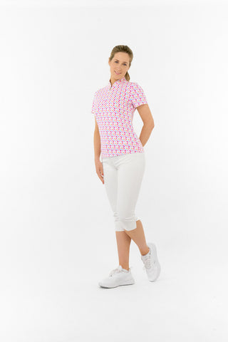 Pure Golf Ellen Short Sleeve Polo Golf Shirt - Fairway Fizz