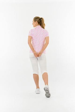 Pure Golf Ellen Short Sleeve Polo Golf Shirt - Fairway Fizz