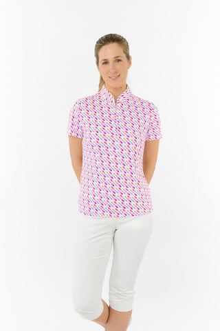 Pure Golf Ellen Short Sleeve Polo Golf Shirt - Fairway Fizz