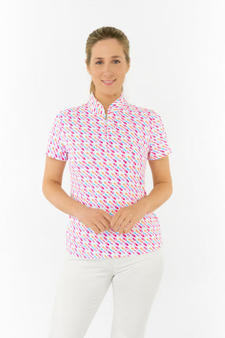 Pure Golf Ellen Short Sleeve Polo Golf Shirt - Fairway Fizz