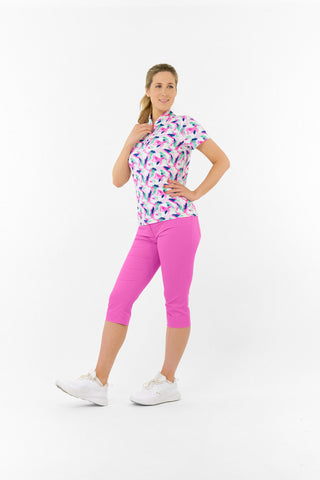 Pure Golf Ellen Short Sleeve Polo Golf Shirt - Portrait of Paradise