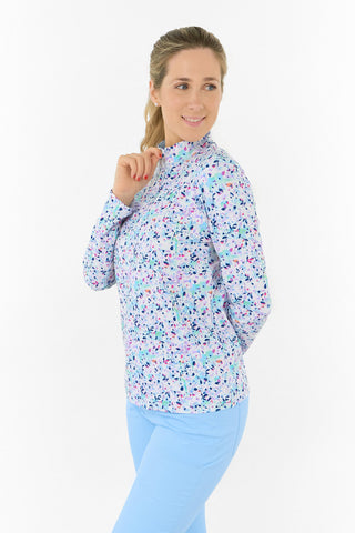 Pure Golf Balance Mid Layer Ladies Golf Top - Mirrored Moonstone