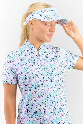 Arielle Patterned Golf Visor - Mirrored Moonstone