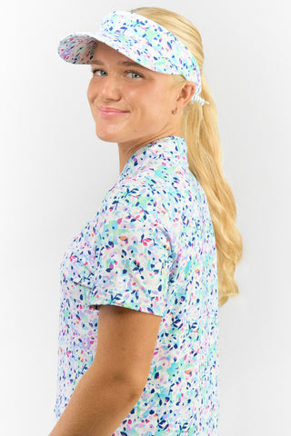 Arielle Patterned Golf Visor - Mirrored Moonstone