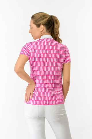Felicity Short Sleeve Polo Golf Shirt - Floral Notes