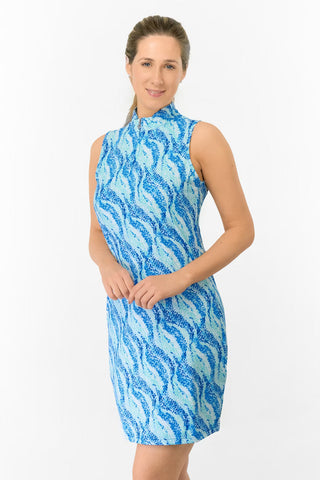 Pure Golf Miley Sleeveless Golf Dress - Marine Mosaic