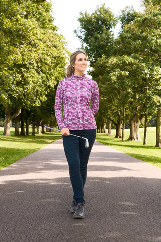 Amy Soft Roll Neck Jumper - Berry Bokeh