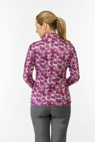 Amy Soft Roll Neck Jumper - Berry Bokeh
