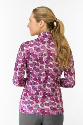 Amy Soft Roll Neck Jumper - Berry Bokeh