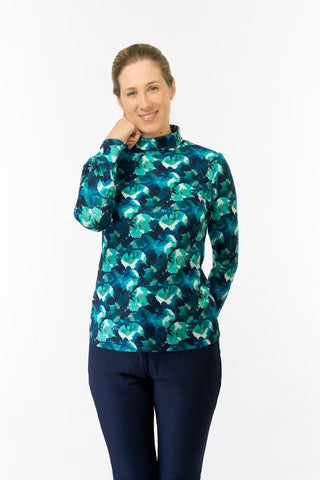 Amy Soft Roll Neck Jumper - Leaf Lagoon