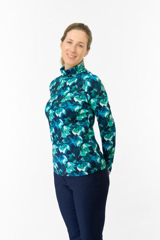 Amy Soft Roll Neck Jumper - Leaf Lagoon