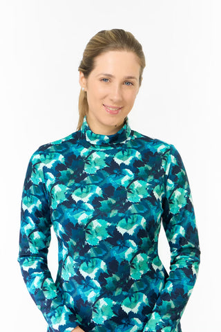 Amy Soft Roll Neck Jumper - Leaf Lagoon