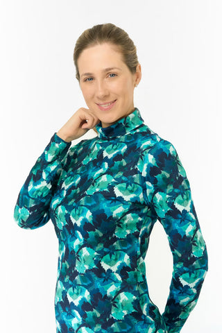 Amy Soft Roll Neck Jumper - Leaf Lagoon