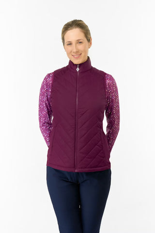 Josie Stretch Panel Ladies Gilet - Morello Cherry