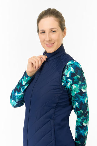 Josie Stretch Panel Ladies Gilet - Navy