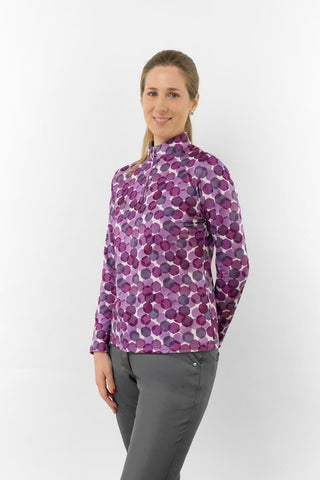 Arusha Long Sleeve Mid Layer - Berry Bokeh