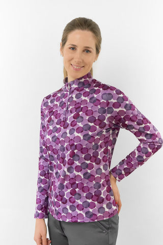 Arusha Long Sleeve Mid Layer - Berry Bokeh