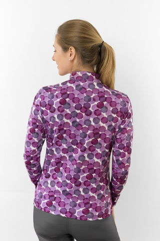 Arusha Long Sleeve Mid Layer - Berry Bokeh