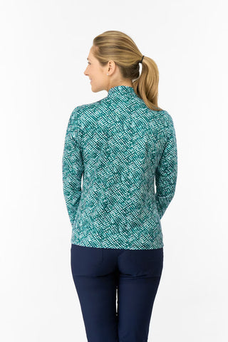 Arusha Long Sleeve Mid Layer - Teal Crosshatch