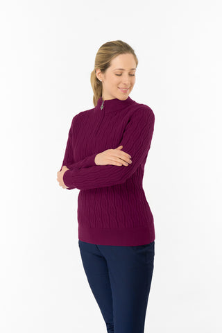 Ladies Sorrell Lined Jumper (Margot Knit) - Morello Cherry