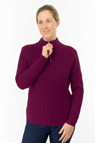 Ladies Sorrell Lined Jumper (Margot Knit) - Morello Cherry