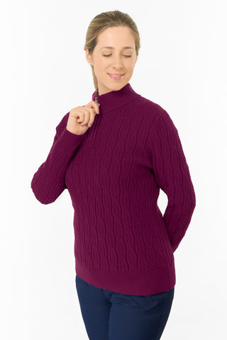 Ladies Sorrell Lined Jumper (Margot Knit) - Morello Cherry