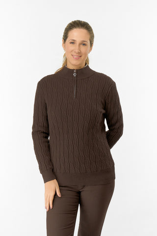 Ladies Sorrell Lined Jumper (Margot Knit) - Cocoa Powder
