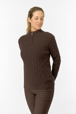 Ladies Sorrell Lined Jumper (Margot Knit) - Cocoa Powder