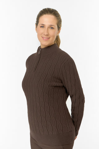 Ladies Sorrell Lined Jumper (Margot Knit) - Cocoa Powder