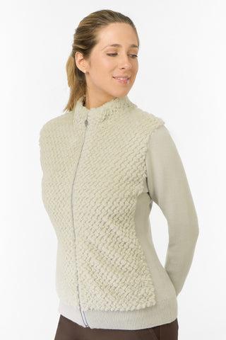 Ellisa Faux Fur Cardigan - Oyster