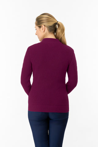 Sophia Elena Knit Lined Cardigan - Morello Cherry