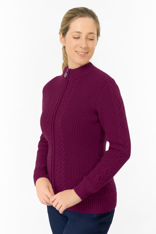 Sophia Elena Knit Lined Cardigan - Morello Cherry