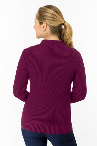 Sophia Elena Knit Lined Cardigan - Morello Cherry