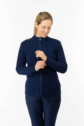 Sophia Elena Knit Lined Cardigan - Navy