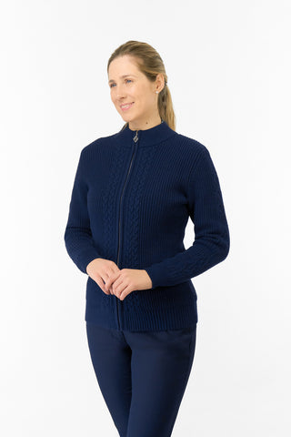 Sophia Elena Knit Lined Cardigan - Navy