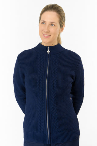 Sophia Elena Knit Lined Cardigan - Navy