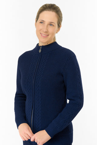 Sophia Elena Knit Lined Cardigan - Navy