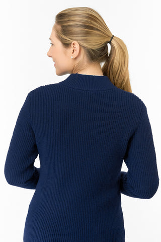 Sophia Elena Knit Lined Cardigan - Navy