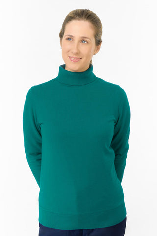 Sarah Roll Neck Jumper With Faux Fur Lining - Deep Teal
