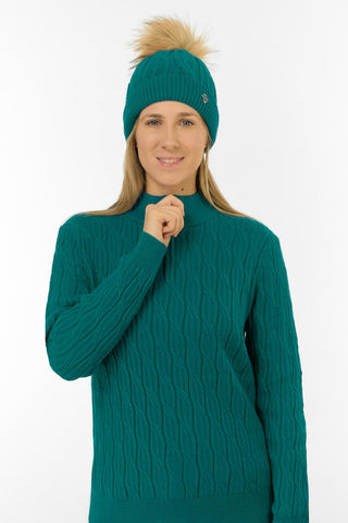 Greta Margot Knit Waterproof Bobble Hat - Deep Teal