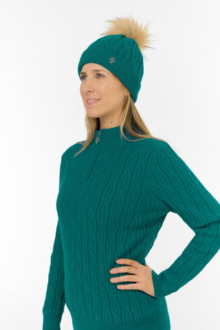 Greta Margot Knit Waterproof Bobble Hat - Deep Teal