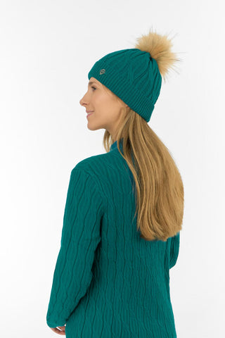Greta Margot Knit Waterproof Bobble Hat - Deep Teal