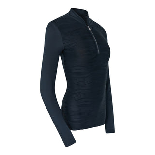 Pure Golf Cove Long Sleeve Zip Womens Golf Top - Navy