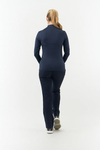 Pure Golf Cove Long Sleeve Zip Womens Golf Top - Navy