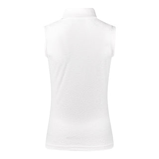 Christy Jacquard Sleeveless Polo Shirt - White